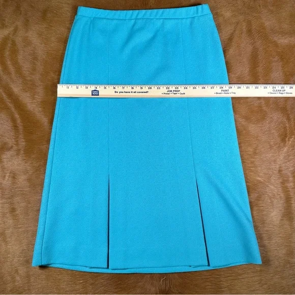Vintage D’Allaird’s Made in Canada Turquoise Blue 100% Polyester A line Skirt - Picture 6 of 6